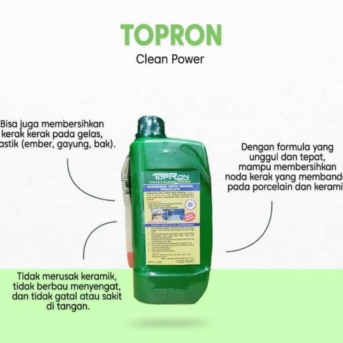 TOPRON CLEAN POWER 1 Liter Pembersih Keramik, Noda Bandel dan Porcelain 100% ORIGINAL- FREE KUAS