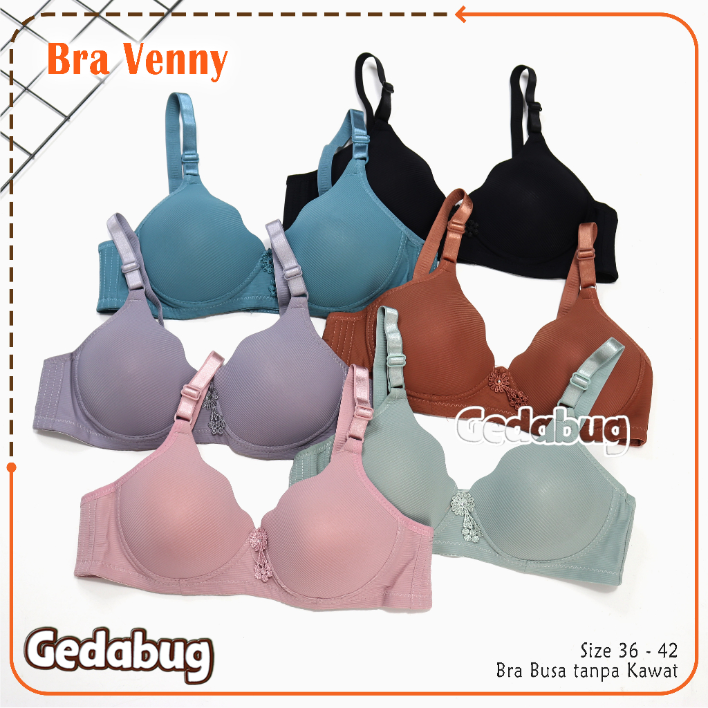 Bra BH Venny W365 / W 365 | Bra remaja dewasa Salur Tanpa Kawat Kait 3 - gedabug