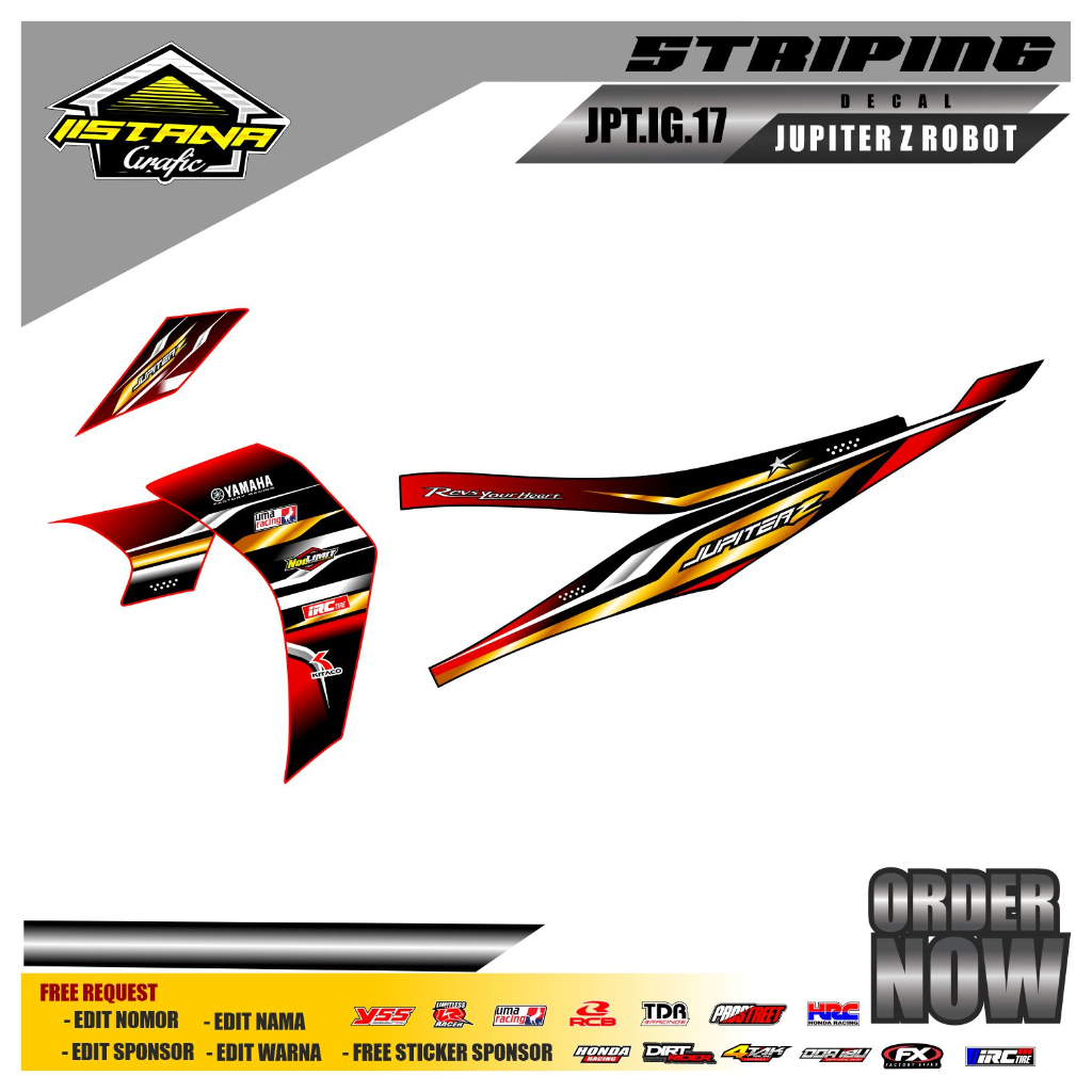 Sticker Striping JUPITER ROBOT - Sticker Striping Variasi Motor JUPITER ROBOT MotifE. JUPRBT.IG.17