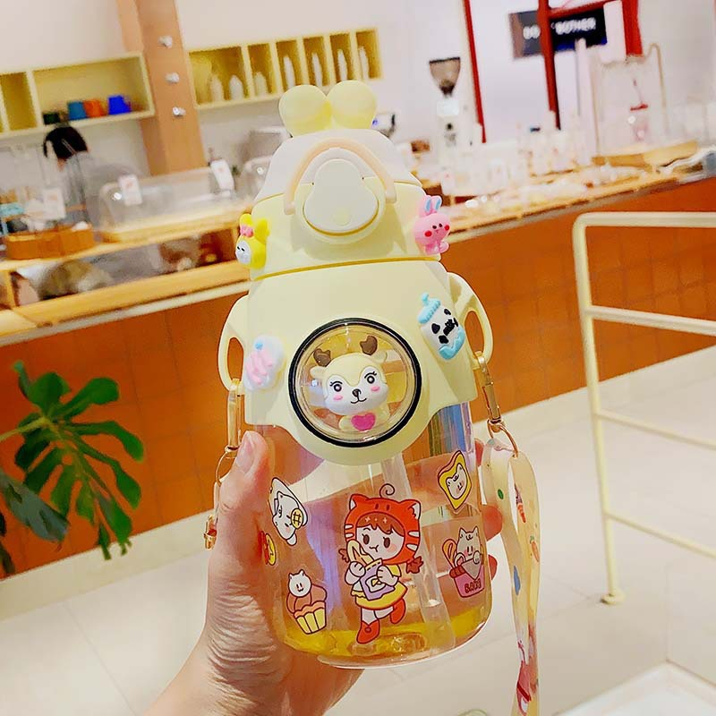 BOTOL MINUM ANAK/BABY KARAKTER LUCU GEMOY /BPA FREE/TALI PANJANG/STIKER TERBARU 1933