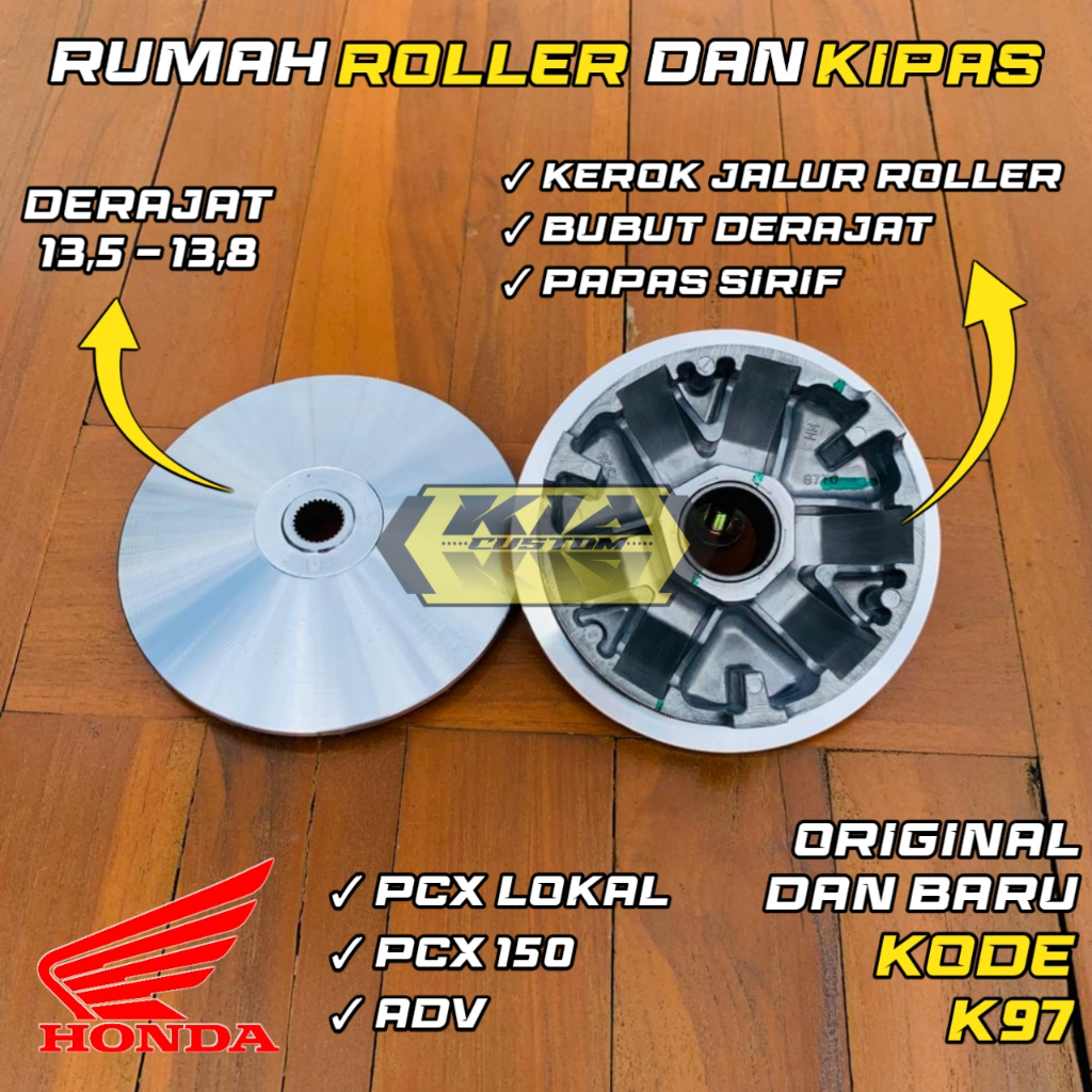 PULLEY SET CUSTOM RACING PCX 150 ADV 150 RUMAH ROLLER KIPAS PULLEY PCX 150 ADV 150 BUBUT CUSTOM