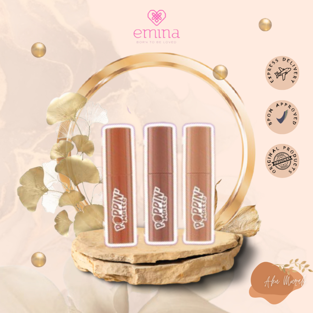 ✨ AKU MURAH ✨ Emina Poppin' Matte x Chatime Edition 4.5 g - Lip Matte Transferproof, Long-Lasting