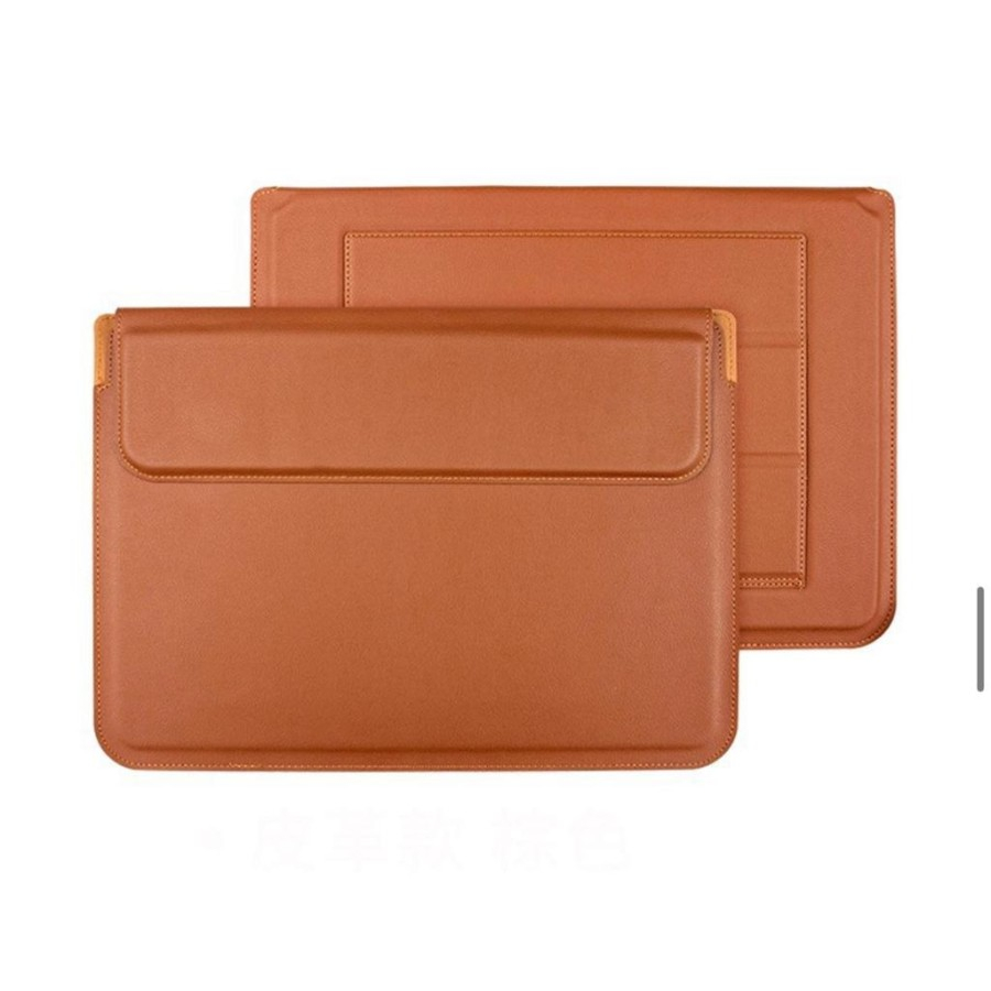 Tas Laptop Kulit Sleeve 14/15 Inch Macbook Bags 2 in 1 Holder with Mouse Pad Premium Leather Bags Holder Portable