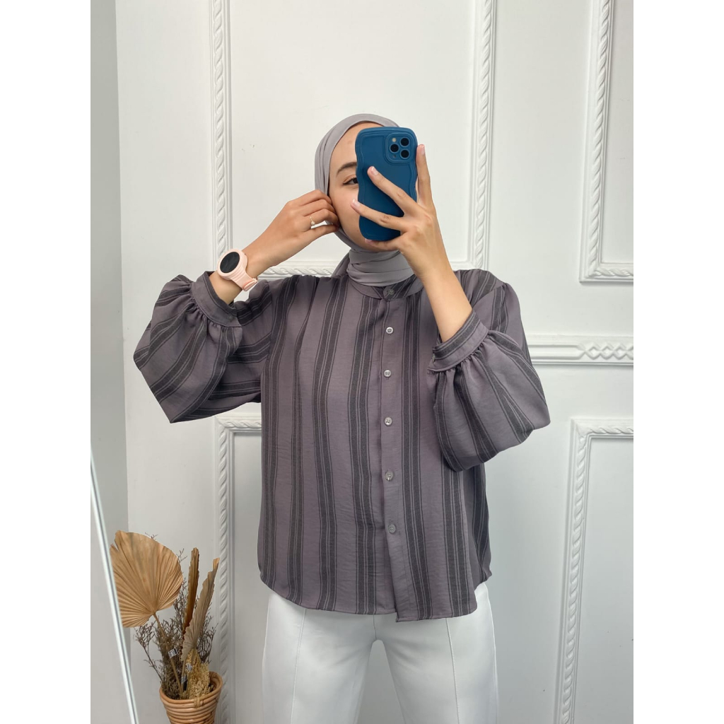 Arrin Blouse Crinkle Salur Premium