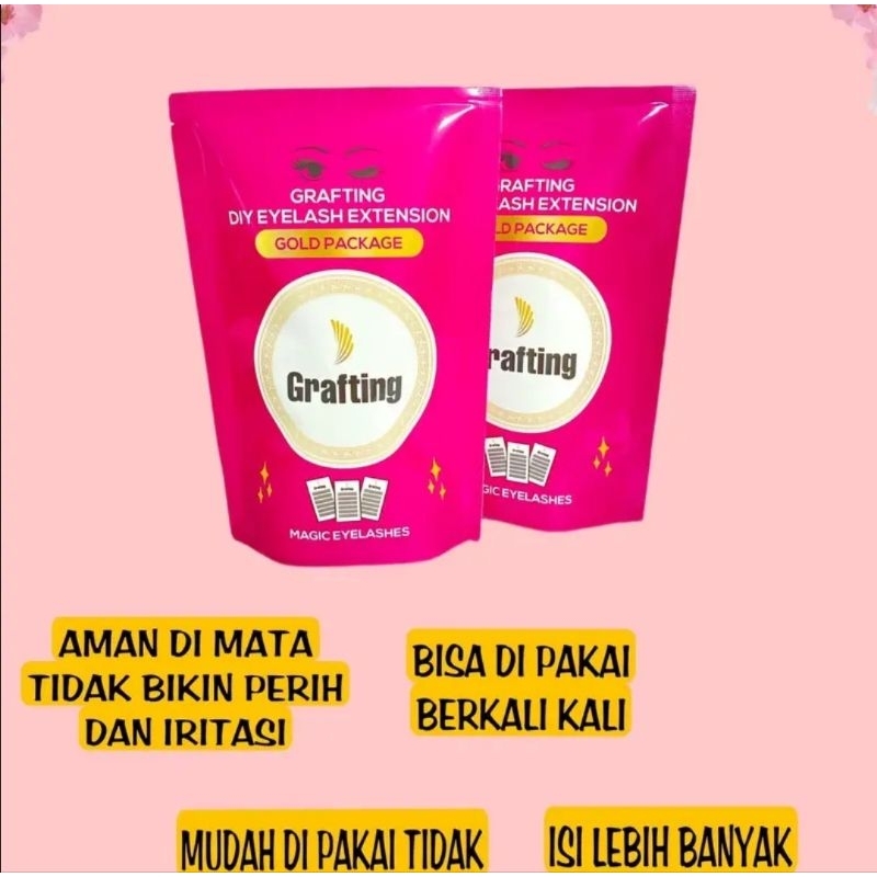 DIY GRAFTING LENGKAP PASANG SENDIRI Eyelash Extension (Gold Package) Paket Eyelash Extension DI RUMAH SUPER LENGKAP FREE EMAS Untuk Pemasangan Sendiri Anti Ribet