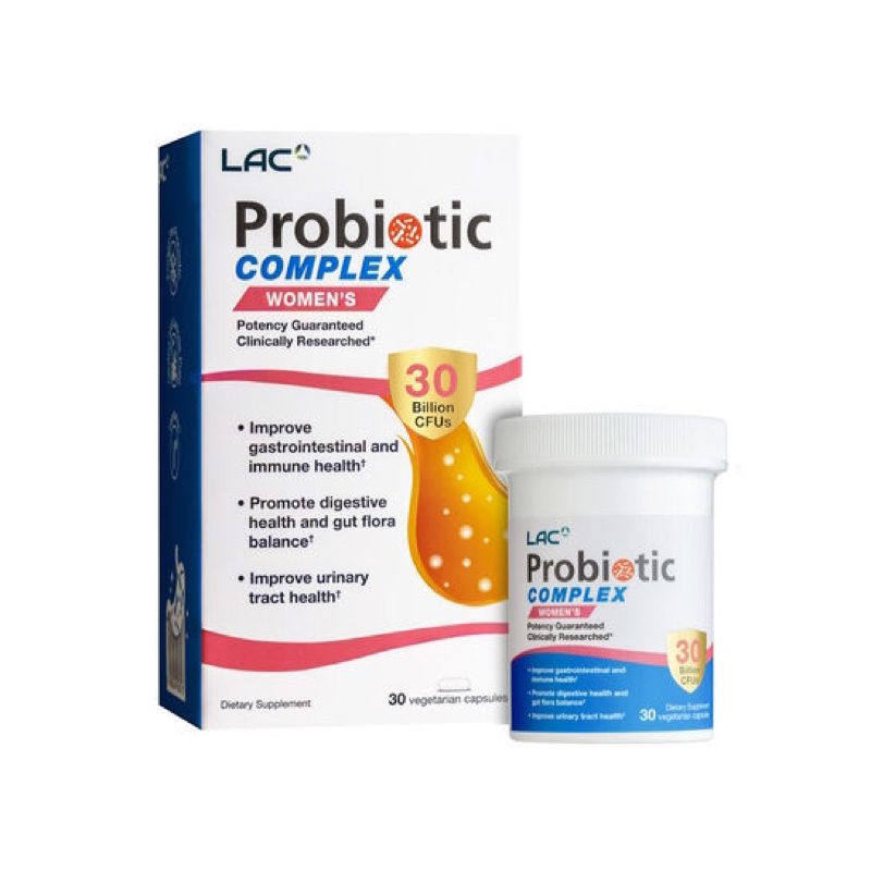 LAC PROBIOTIC Women's Probiotic Complex 30 Billion CFUs (30 vegetarian capsules)