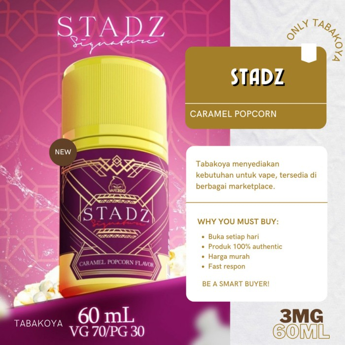 STADZ CARAMEL POPCORN NEW LIQUID 60ML AUTHENTIC LIQUID SIGNATURE