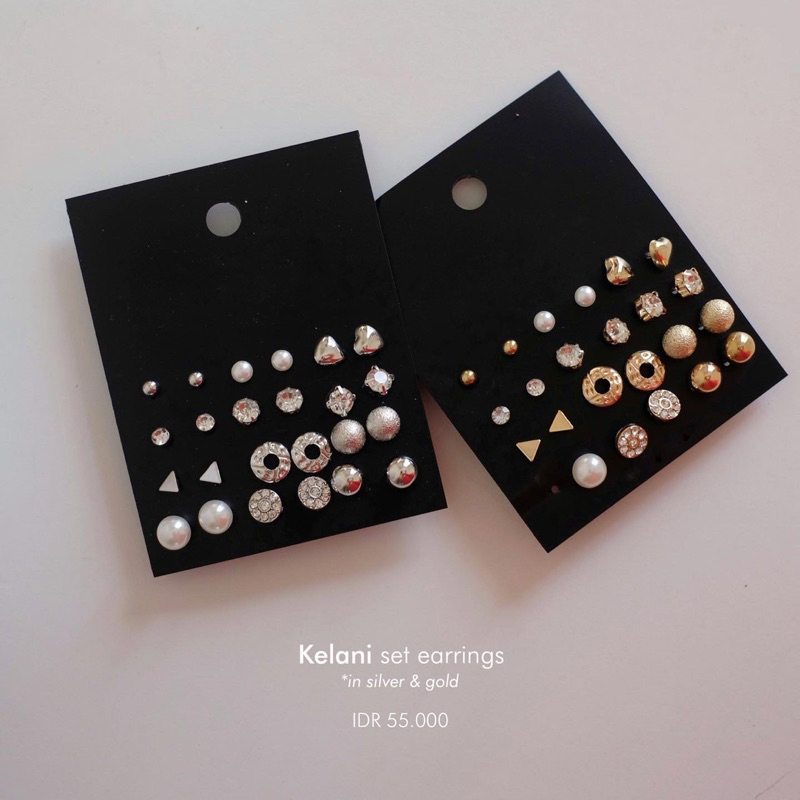 Ark.co - Kelani set earrings anting simple value set 12 pasang minimalis