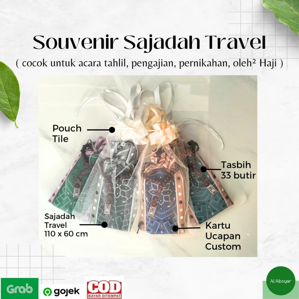 

Paket Souvenir Sajadah Travel Motif Tasbih 33 Butir + Pouch Tile Untuk Tahlilan Pengajian Pernikahan dan Oleh-oleh Haji Umroh Souvenir Set Hampers