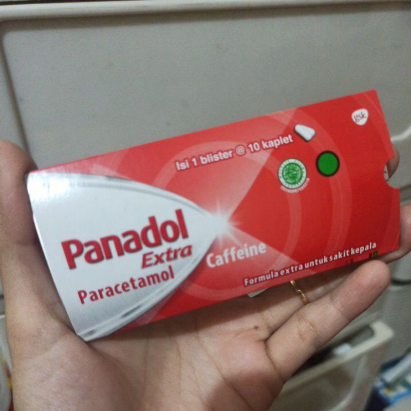 Panadol Extra Merah paracetamol untuk sakit kepala strip isi 10 kaplet