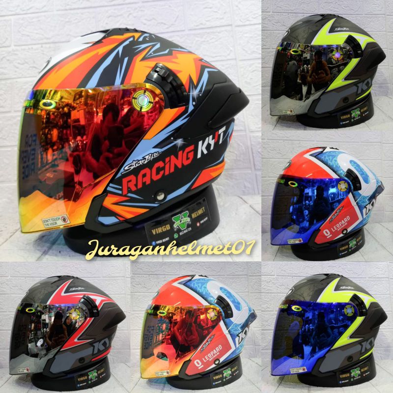HELM KYT NFJ NEW MOTIF SERIES PAKET GANTENG|KYT NFJ MOTIF FOGIA MISANO,JAUME 2021