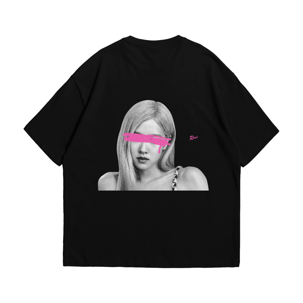 Kaos Pria Original 100% Tshirt BLACK PINK Kaos Kpop Oversize Boxy ROSE – Kimbap Gang Unisex