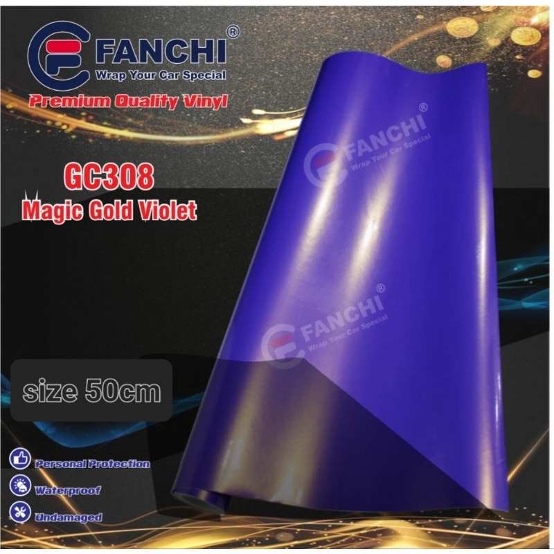 50cm Sticker Fanchi FC308 GC308 Magic Gold Violet Per 50cm