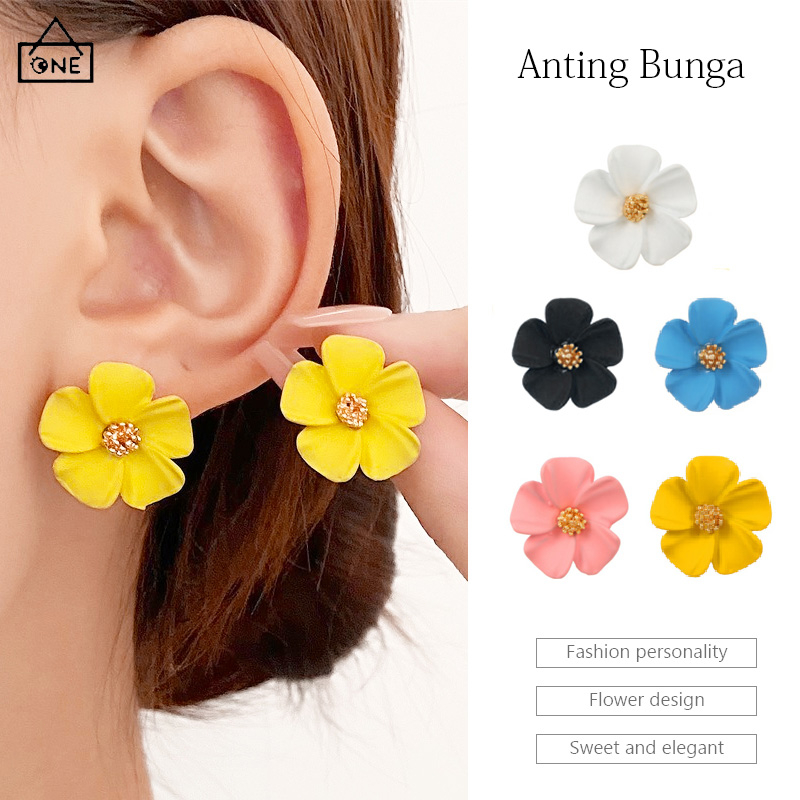 COD❤️Anting Bunga Wanita Korea Permen Candy Warna Earrings Fashion Gaya Aksesori