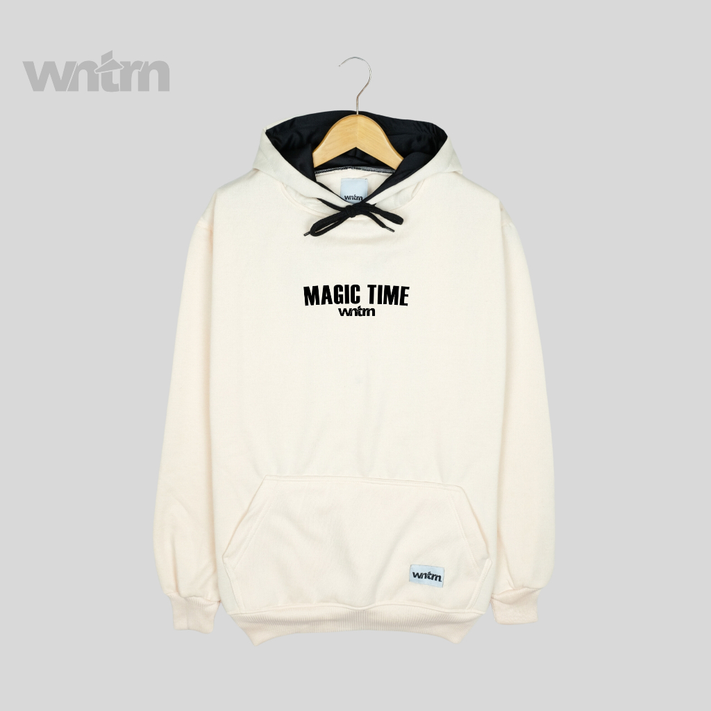 Hoodie Pria Keren Distro Pullover Cowok Premium Outwear Oversize Warna Cream Bigsize Jumbo Bahan Fleece Katun Sablon Printing Simpel Polos Lengan Panjang