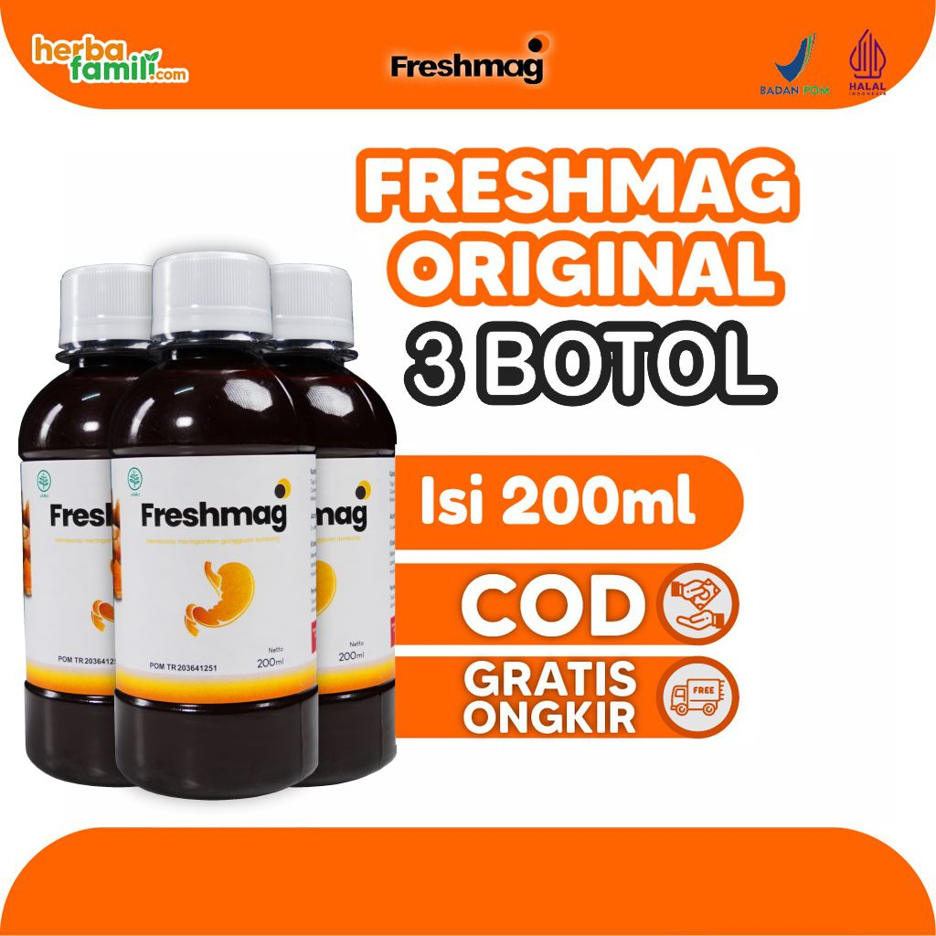 

[VC]Freshmag 3 BOX Obat Asam Lambung Ori Original Paket 3 botol Atasi Mag Maag Gerd Mual Muntah presmag freshmagh freshmaag Isi 200 ml Halal BPOM Best Seller COD