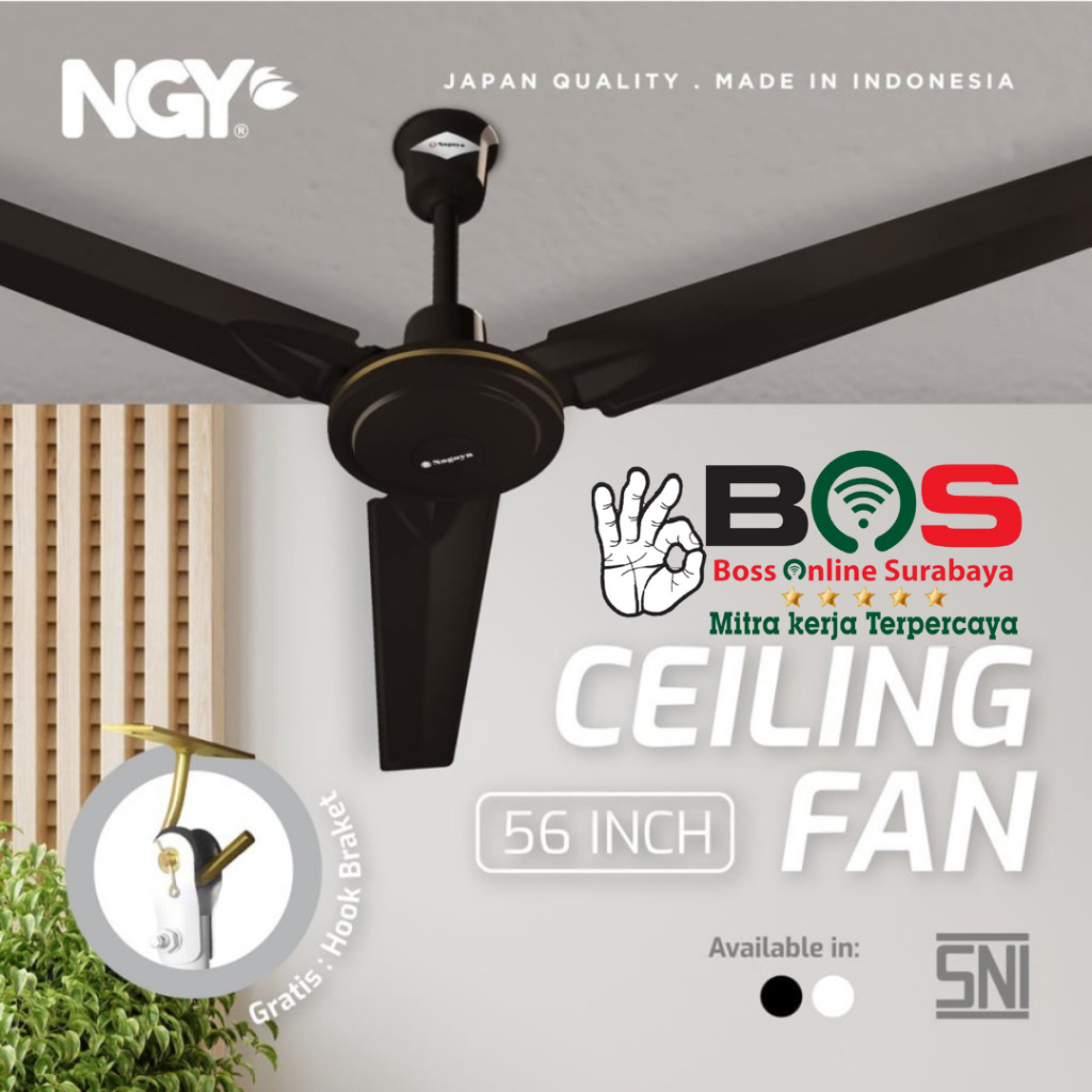 Nagoya Kipas Angin Gantung Plafon Ceiling Fan 56 Inch Baling Besi