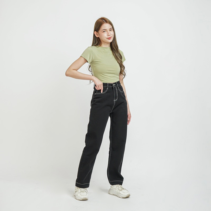 [LUXE.DLABEL] - Jeans 126 | Celana panjang Highwaist wanita Jeans import premium Jeans wanita polos ripped jeans High waist jeans wanita bkk Skinny Jeans High waist Baggy jeans Wideleg Jeans Kulot jeans Boyfriend jeans Wanita Kargo Jeans bangkok