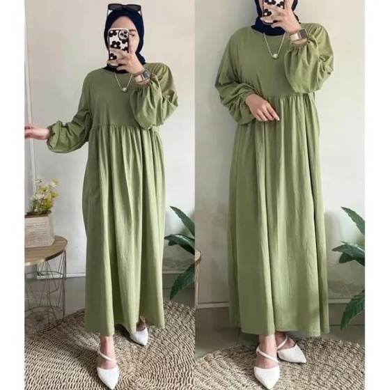 DANIS GAMIS MAXI POLOS LONG DRESS ATASAN WANITA BAHAN KAOS PREMIUM (RPA)