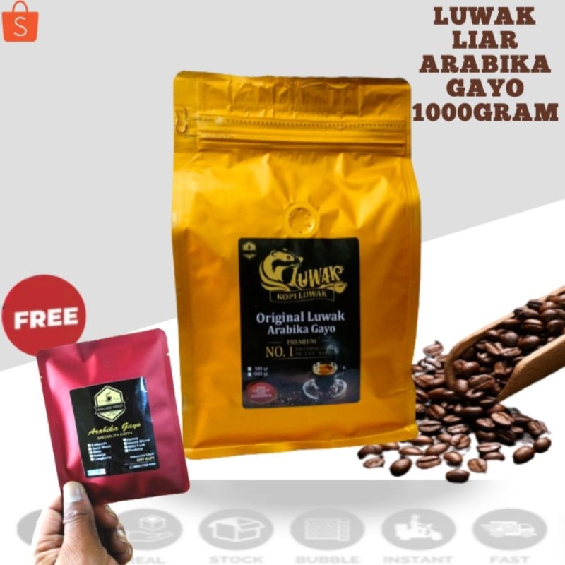 

KOPI LUWAK LIAR ARABIKA GAYO ACEH ASLI ORIGINAL 1kg BIJI HITAM BUBUK HALUS ARABICA TAKENGON TER MURAH TERLARIS & GRATIS ONGKIR.