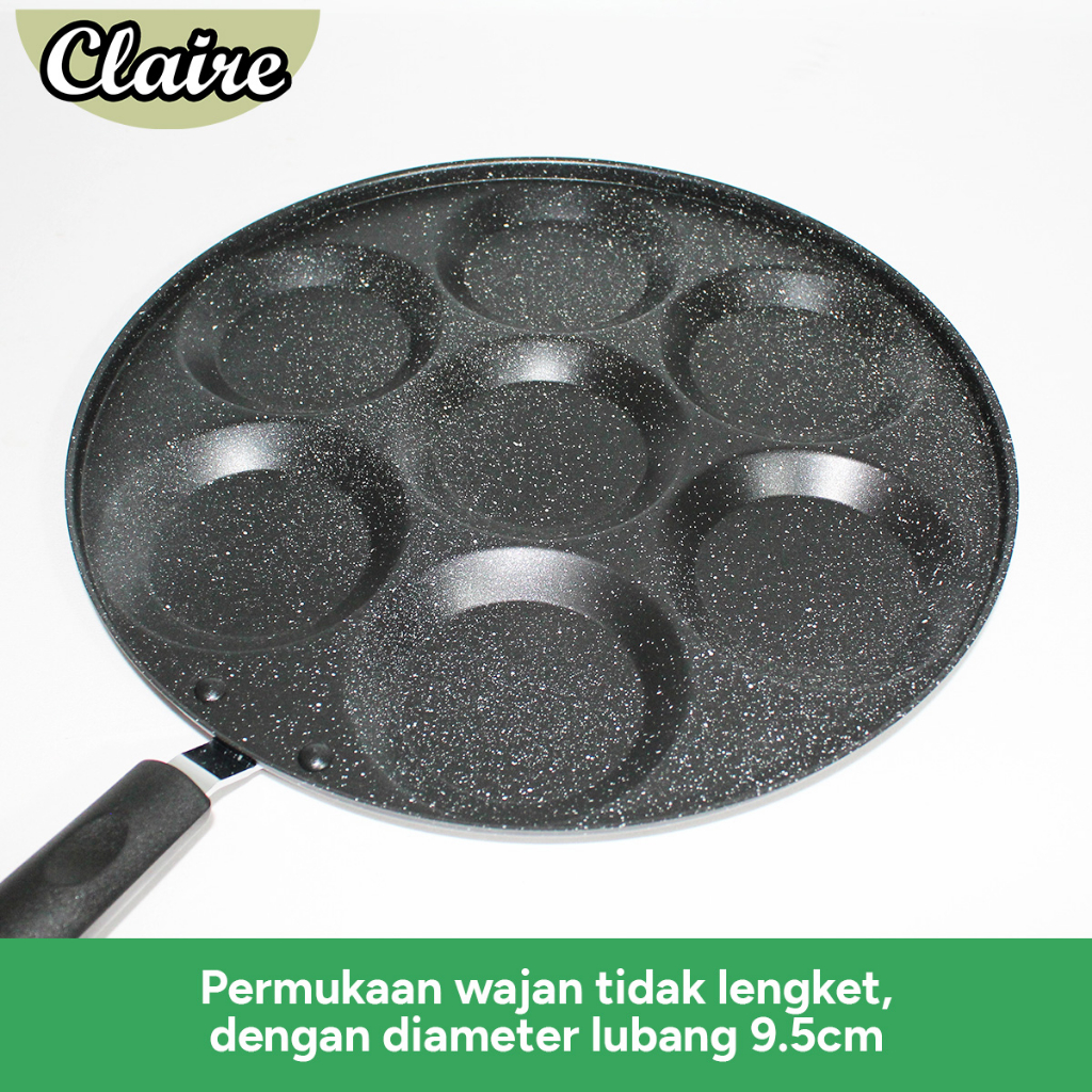 Claire Panci Wajan Penggorengan Telur, Pancake Anti Lengket / 3, 4, dan 7 Lubang / Cetakan telur