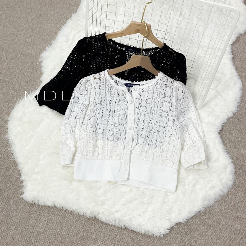 MDLV ~ 1990# Vincensa Cropped Lace Top