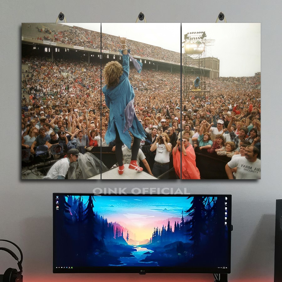 PAJANGAN KAMAR CUSTOM GITARIS BAND BON JOVI 45X30 MULTI PANEL / QINK OFFICIAL/ PAJANGAN KAMAR GAMING