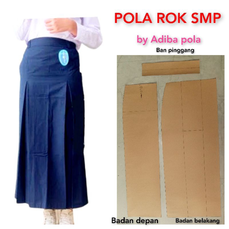 pola instan rok panjang SMP