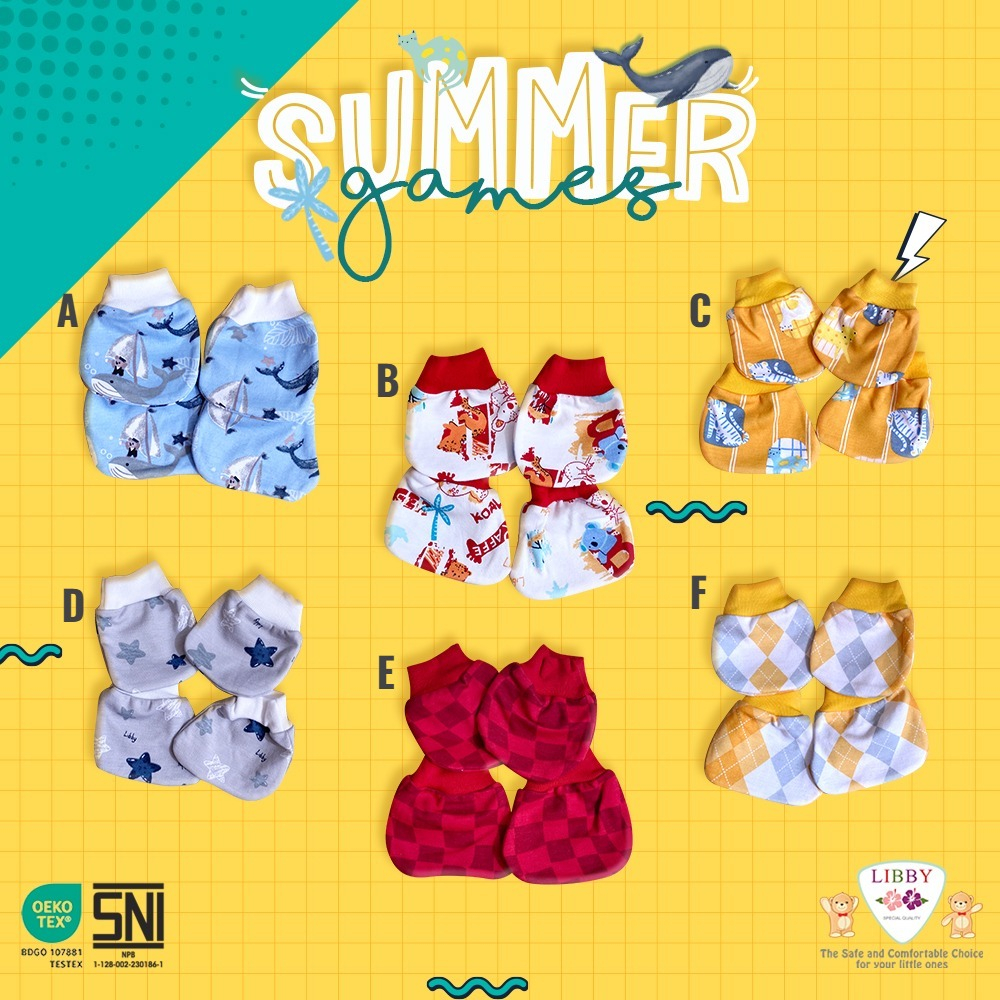 Sarung Tangan Kaki Bayi NB Rib Libby -  STK Libby