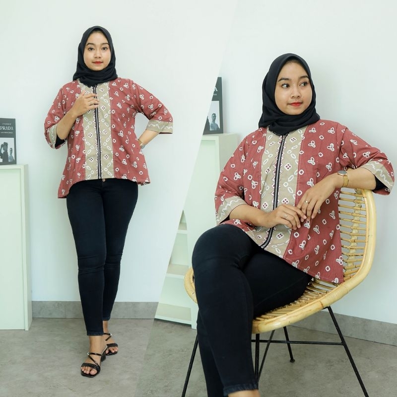 Blus Batik Jumputan Model Rit - Naira Batik