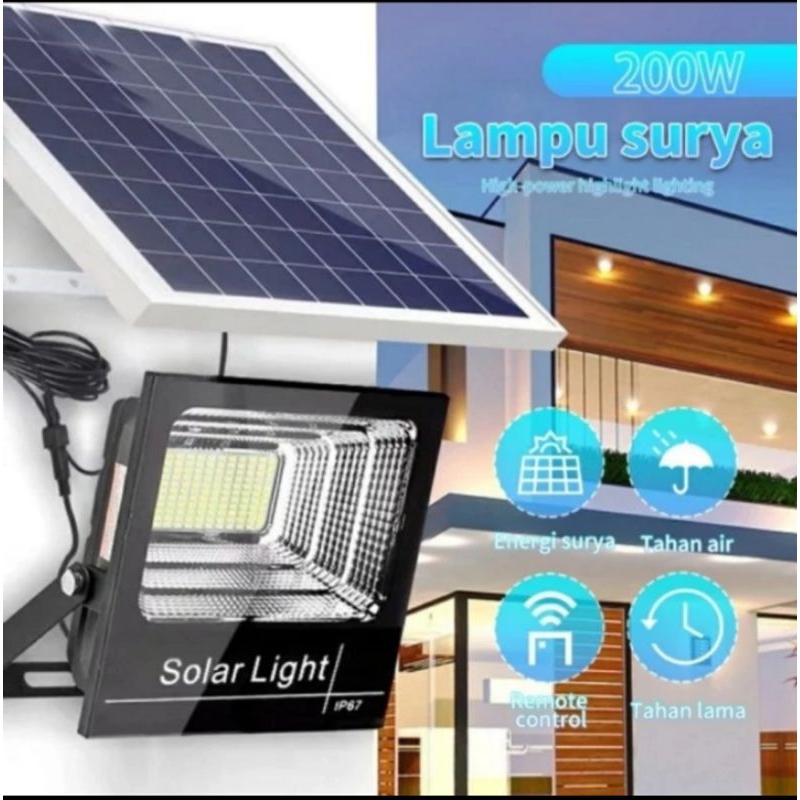 Lampu tenaga surya matahari 200W cahaya lampu terang waterproof partikel Led