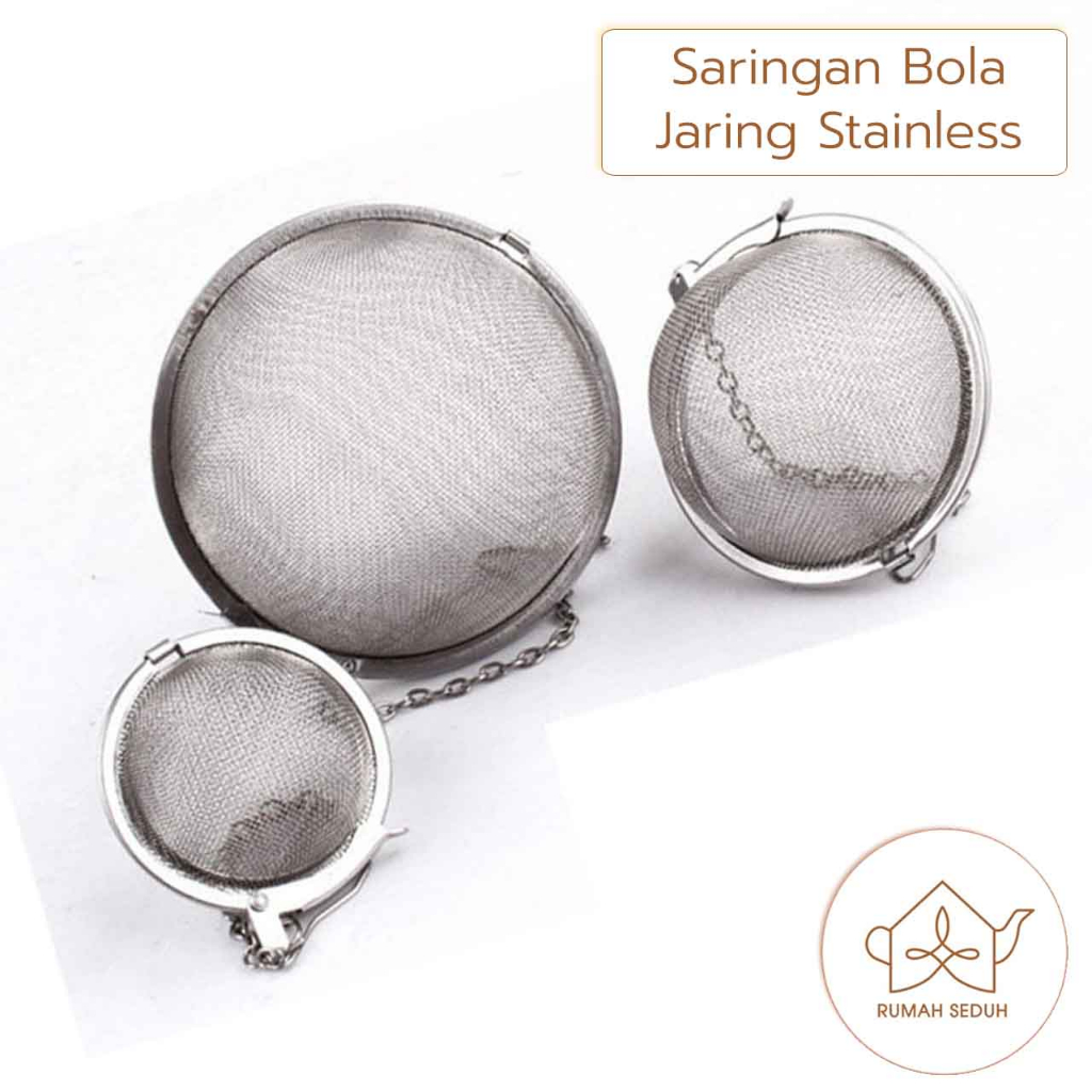 Saringan Bola Stainless - Tea Ball Infuser - Saringan Bulat Stenlis Bumbu Filter -  Tea Infuser Bola