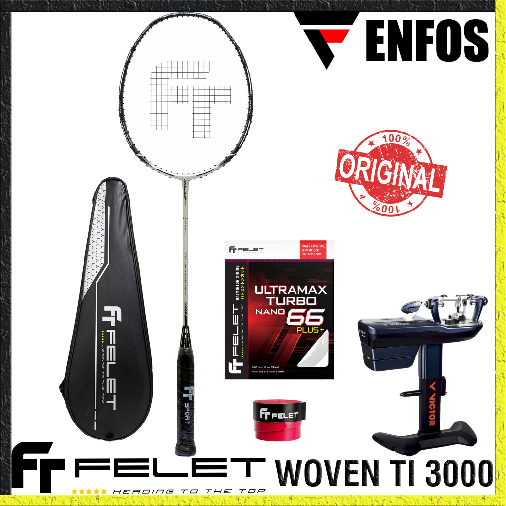 RAKET FELET WOVEN TI 3000 BADMINTON RESMI ORIGINAL