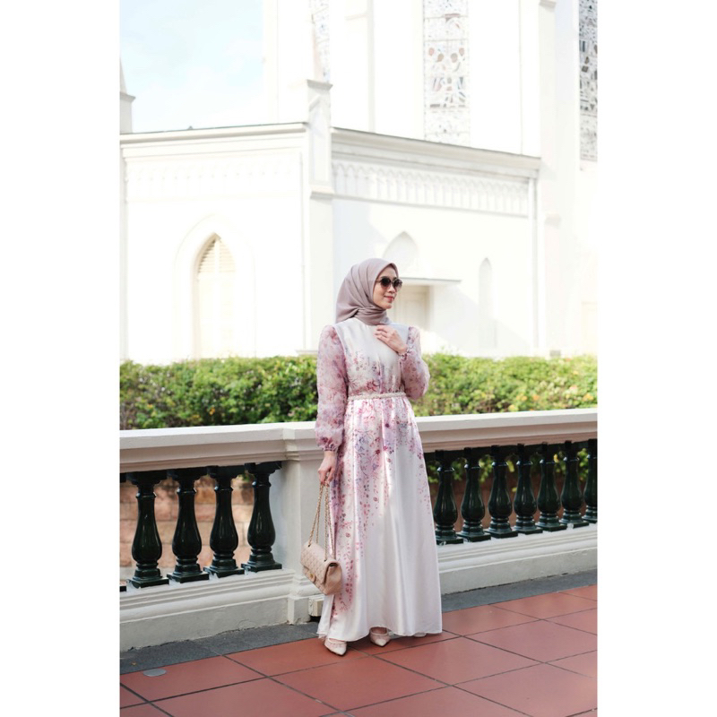 LALUNA SIGNATURE DRESS - WHITEPINK