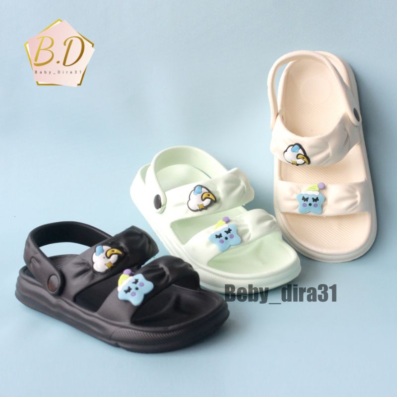 Sandal Anak Perempuan Model Tali Ban 2 Motif Lucu Kekinian/Bahan Eva