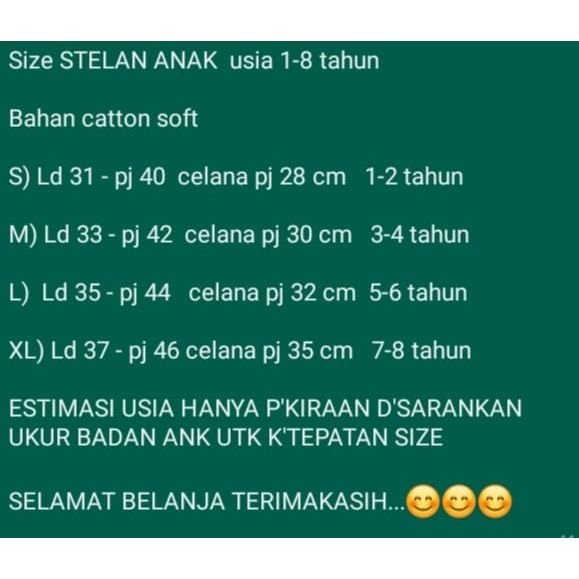 SETELAN ANAK ANAK PORORO UNISEX