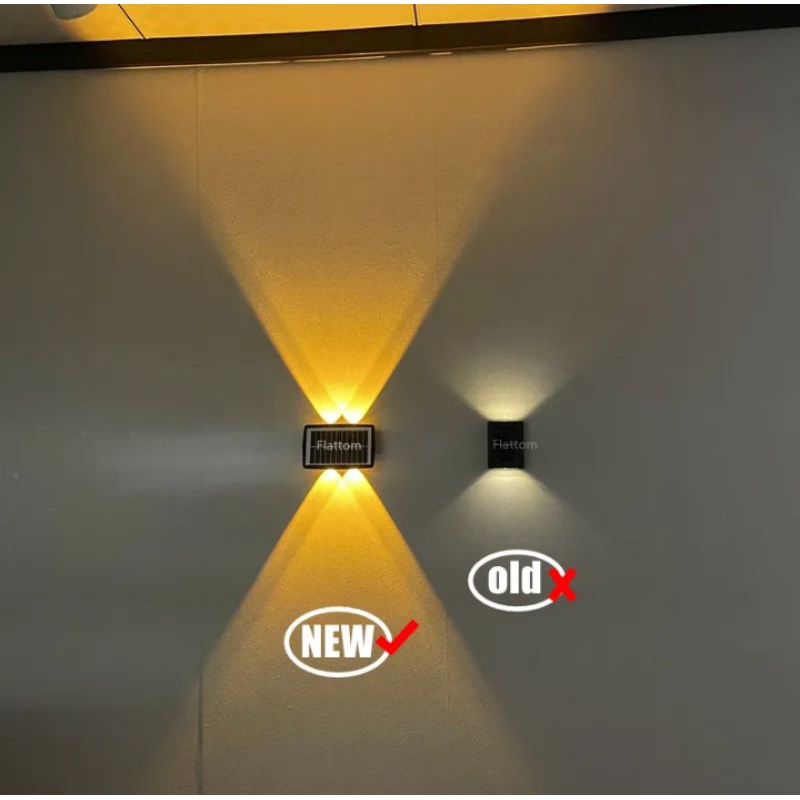 Lampu tenaga surya matahari lampu dinding Led kecerahan tinggi luar waterproof lampu luas terang