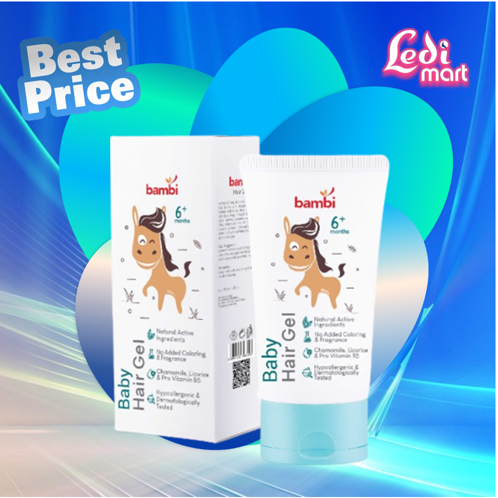 ORIGINAL Bambi Baby Hair Gel 50ml | Styling / Bambi Gel Rambut Bayi dan Anak / LEDIMART