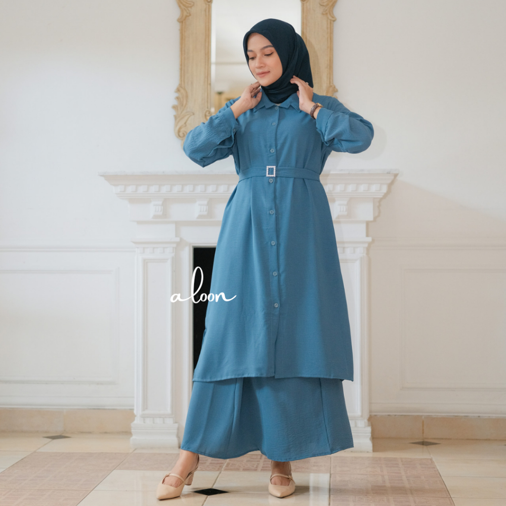 Elma One Set Rok Tunik Crinkle Airflow Busui Friendly – Setelan Wanita Terbaru
