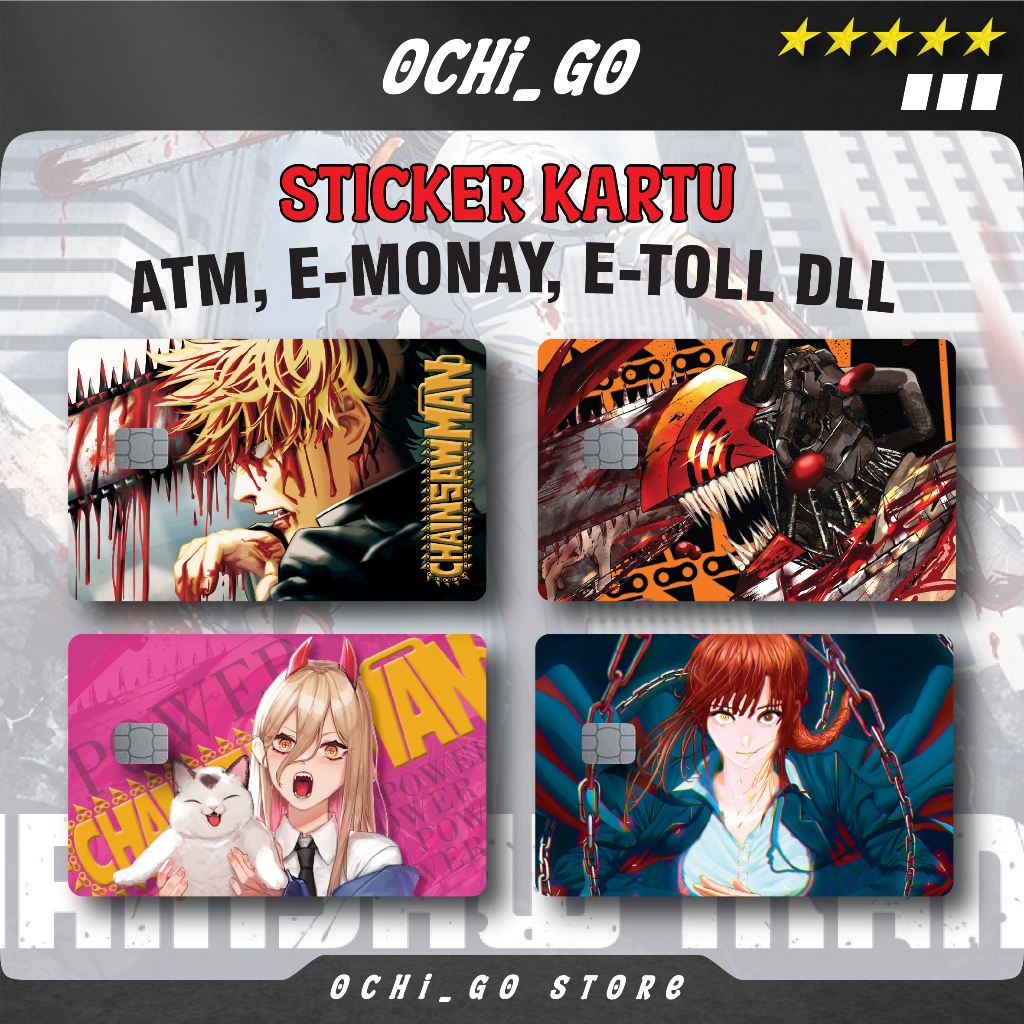 

Stiker Sticker Kartu Atm Garskin Skin Card Atm Anime Chainsaw Man | Denji | Power | Makima Stiker Kartu Atm Bca | Bri | Mandiri | Debit | Credit | E-money | Flazz Special Hologram