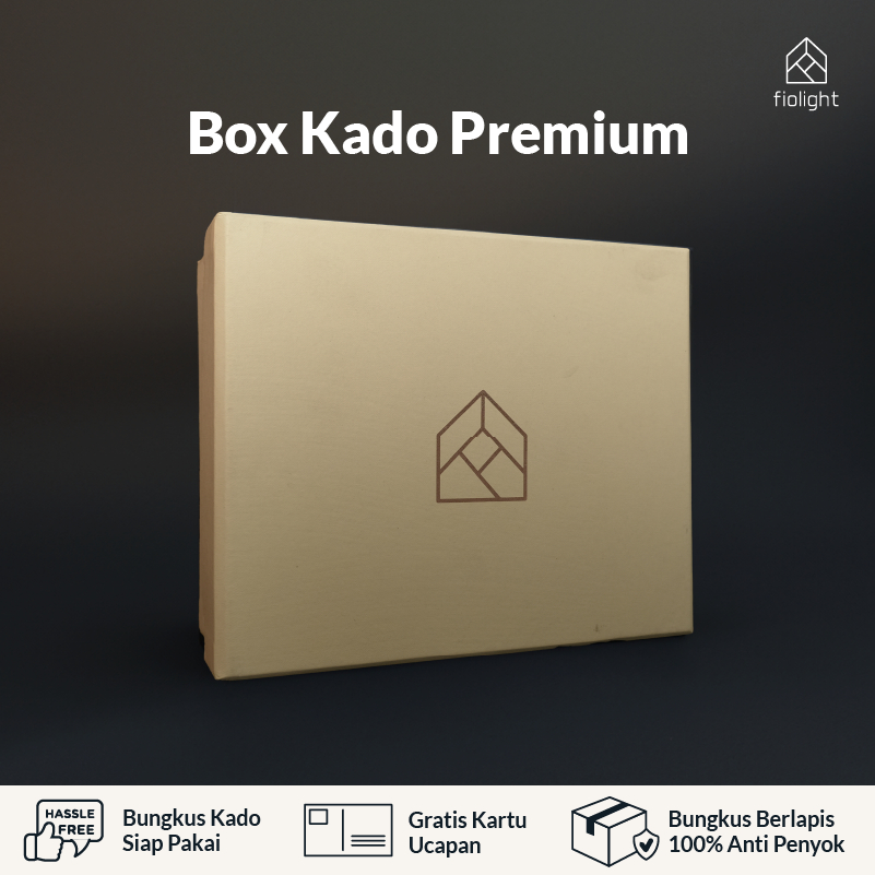 

Gift by Fio - Kotak Kado Hard Box Medium Premium Pita Hitam