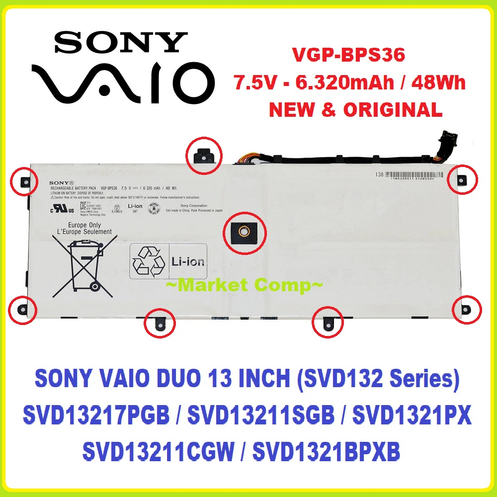 Baterai Laptop Battery Sony Vaio Duo 13 SVD1321X9G4 SVD13225PXW SVD132100C SVD1321M2EW SVD13211CGW S