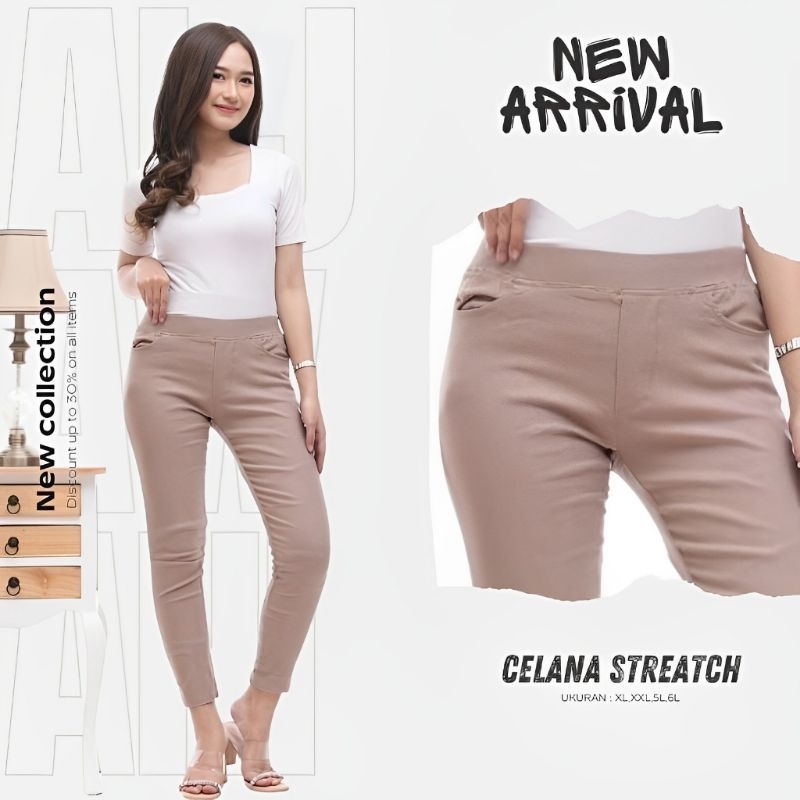 Elizabeth Pants / Chino Pants Wanita Bahan Tebal Stretch by Thufail Official