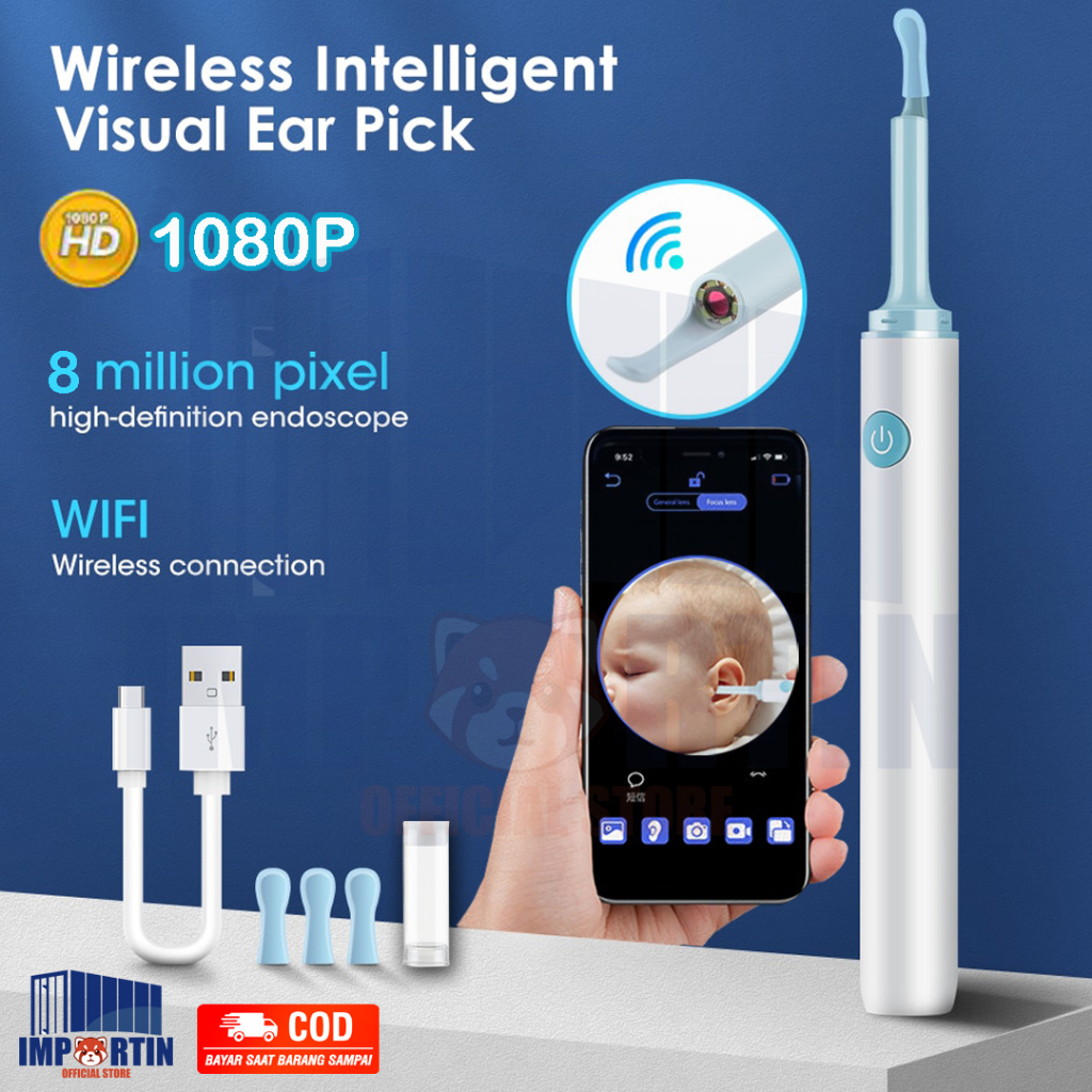 Korek Kuping Led Smart Pembersih Telinga/ Korek Kuping Kamera Led/ Korek Kuping Bayi Kamera/
