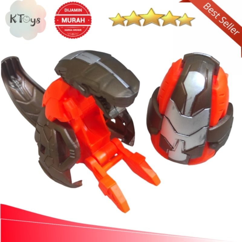 Mainan anak robot telur dinosaurus ukuran kecil