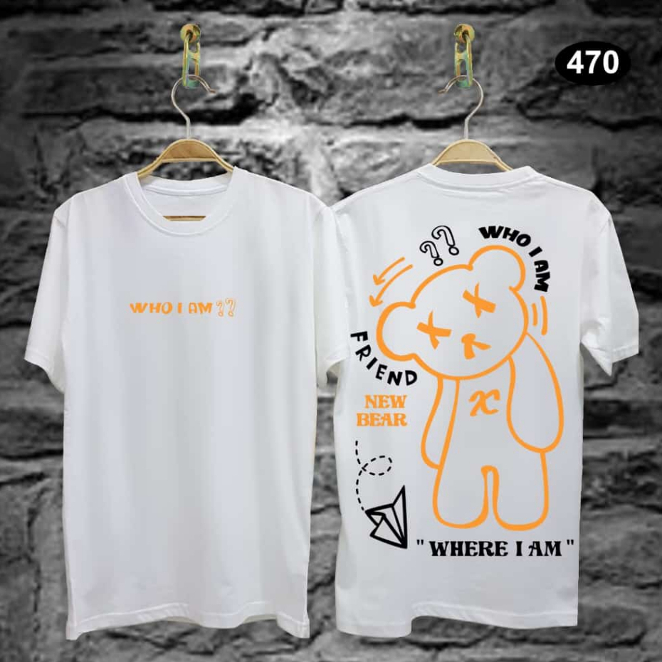 Kaos Tshirt Pria Terbaru Boneka Who i Am Putih Samurai Jepang Distro Lengan Pendek Motif Sablon Bergambar Keren