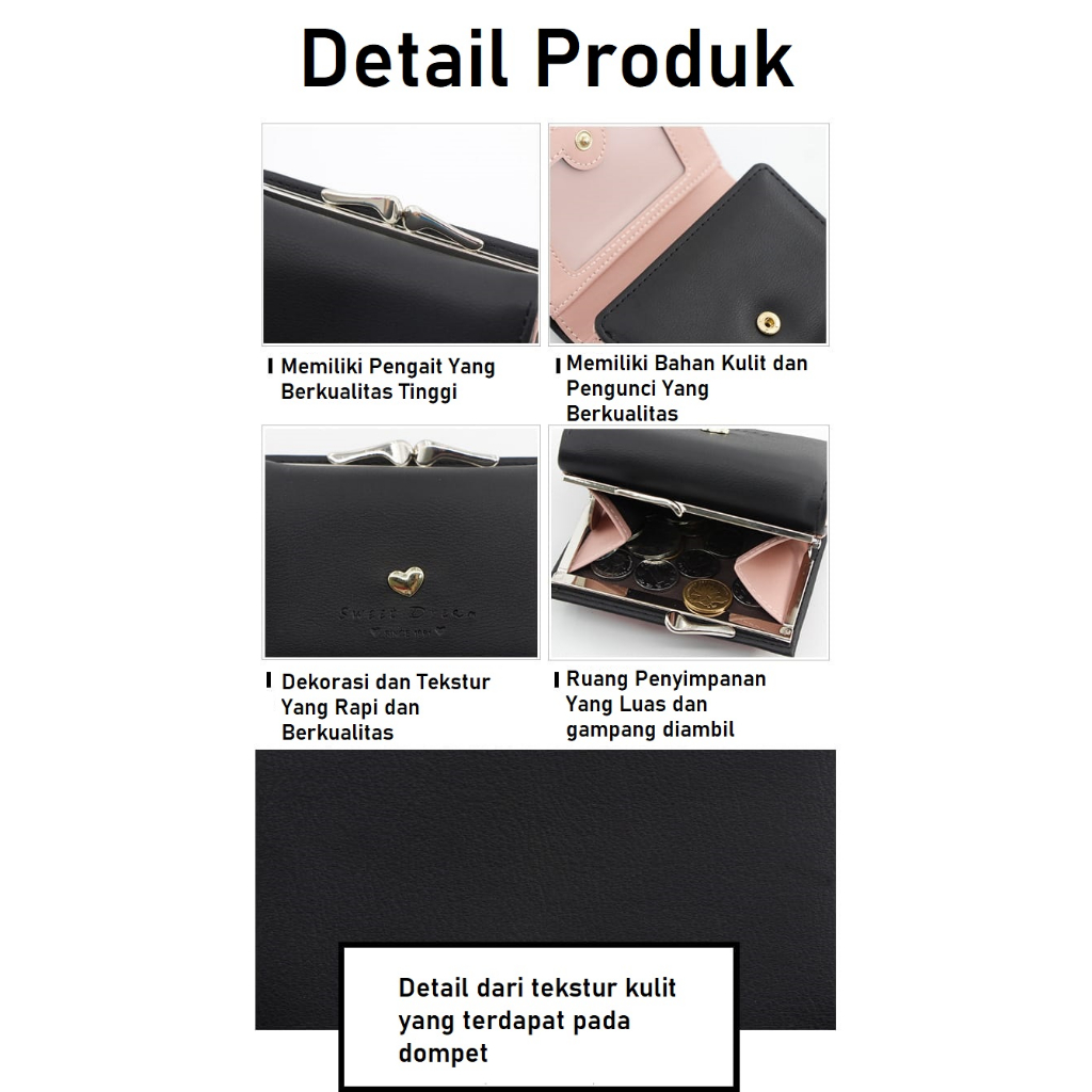 D281 Dompet Wanita Dompet Lipat 3 Dompet Clutch Import