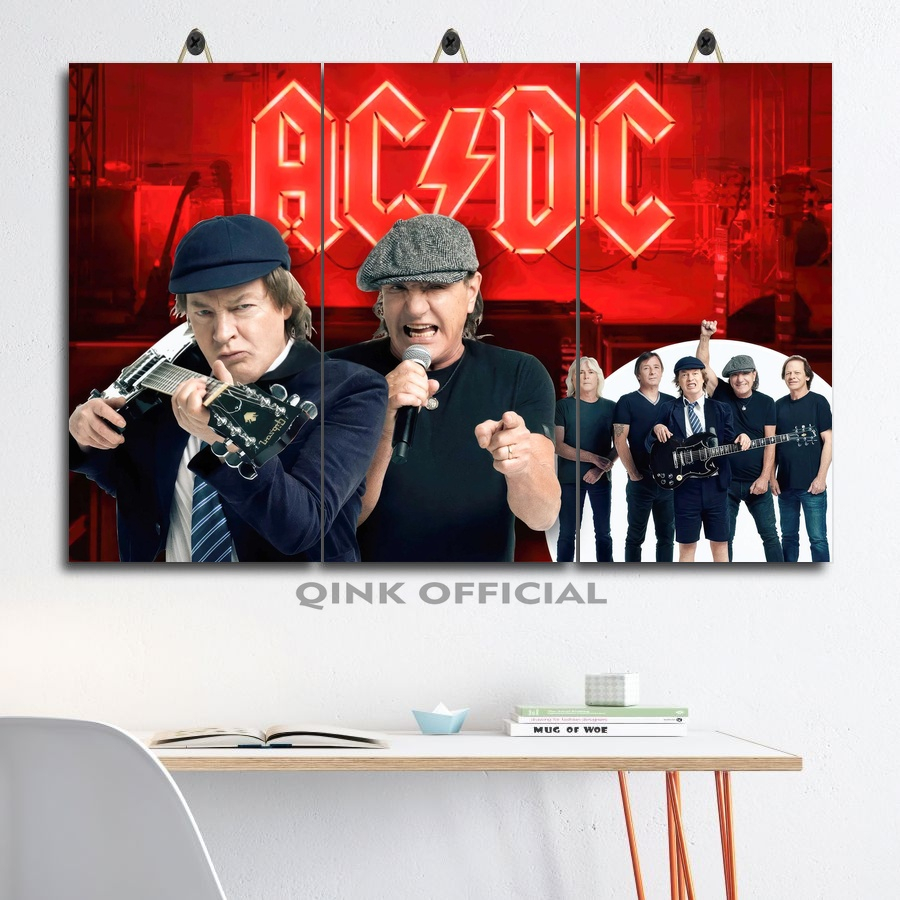 DEKORASI KAMAR GAMING AC DC BAND 45X30 MULTIPANEL / QINK OFFICIAL/ POSTER RUANG MURAH AC/DC BAND / B