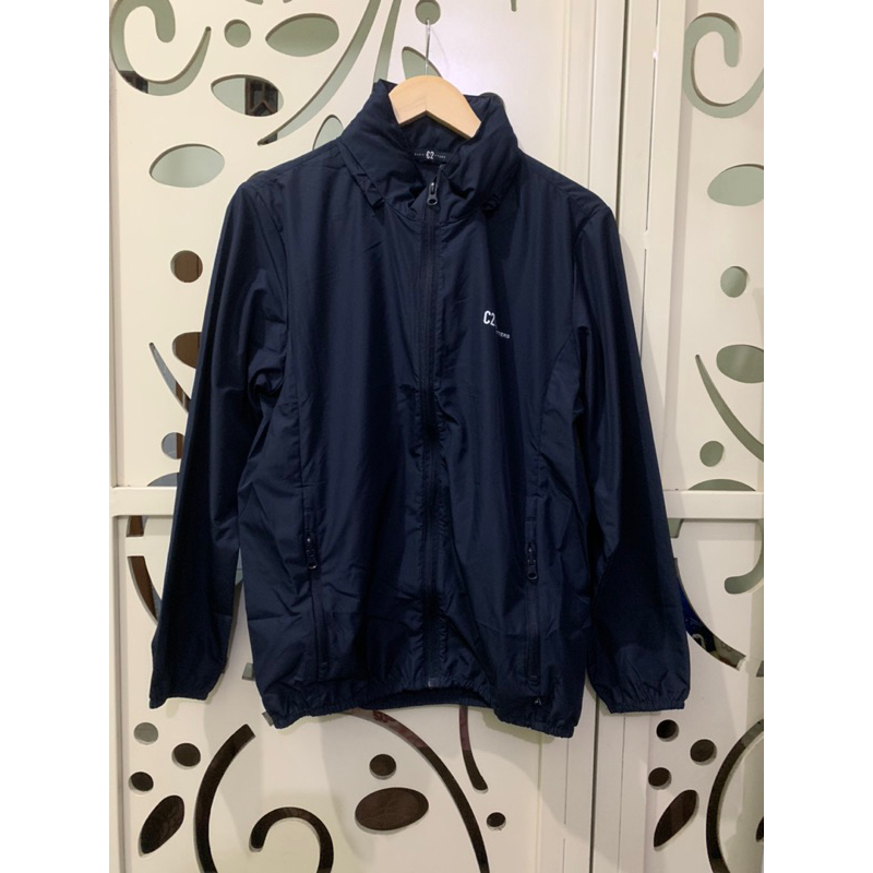 Jaket Waterproof/Sport Parasut Ringan Wanita C2 Barsha Navy Original 1000%