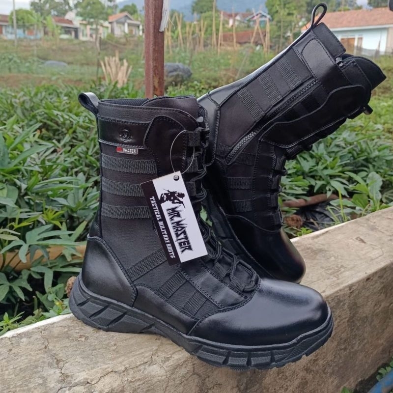 SEPATU PDL NINJA MODEL TERBARU BAHAN KULIT SAPI ASLI MERK MR MASTER SEPATU PDL DINAS LAPANGAN UNTUK TNI POLRI SECURITY SATPAM